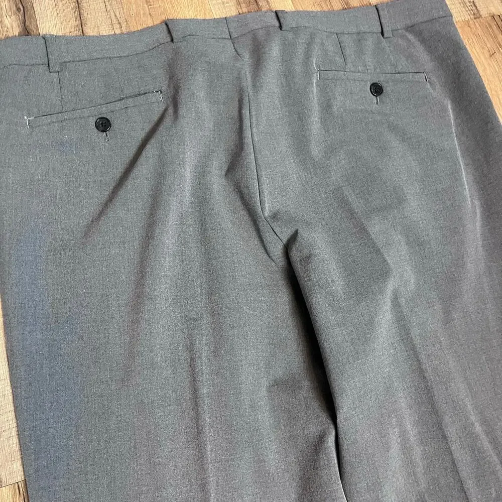 Lauren Ralph Lauren Mens Gray Pants 40x31 Stretch Black Label Pleated Cuffed